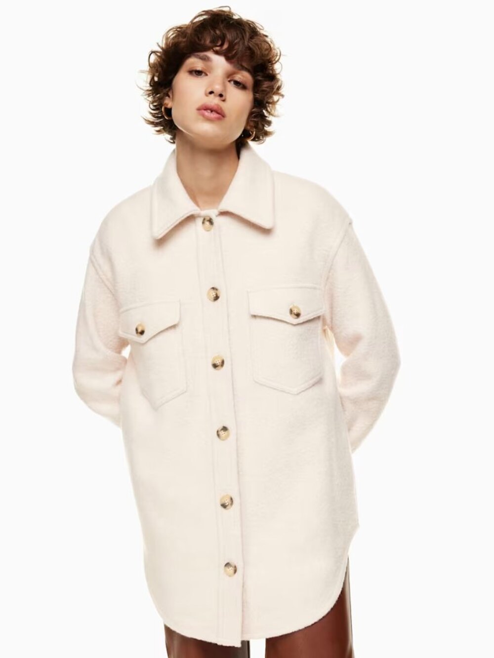 Aritzia Wilfred Free Ganna™ Shirt Jacket – Cream/Heather Bone - Size M